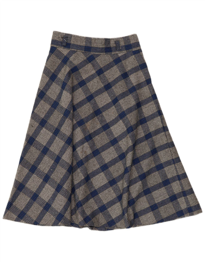 VINTAGE Γυναικεία Φούστα σε γραμμή Α W26 Small Blue Houndstooth