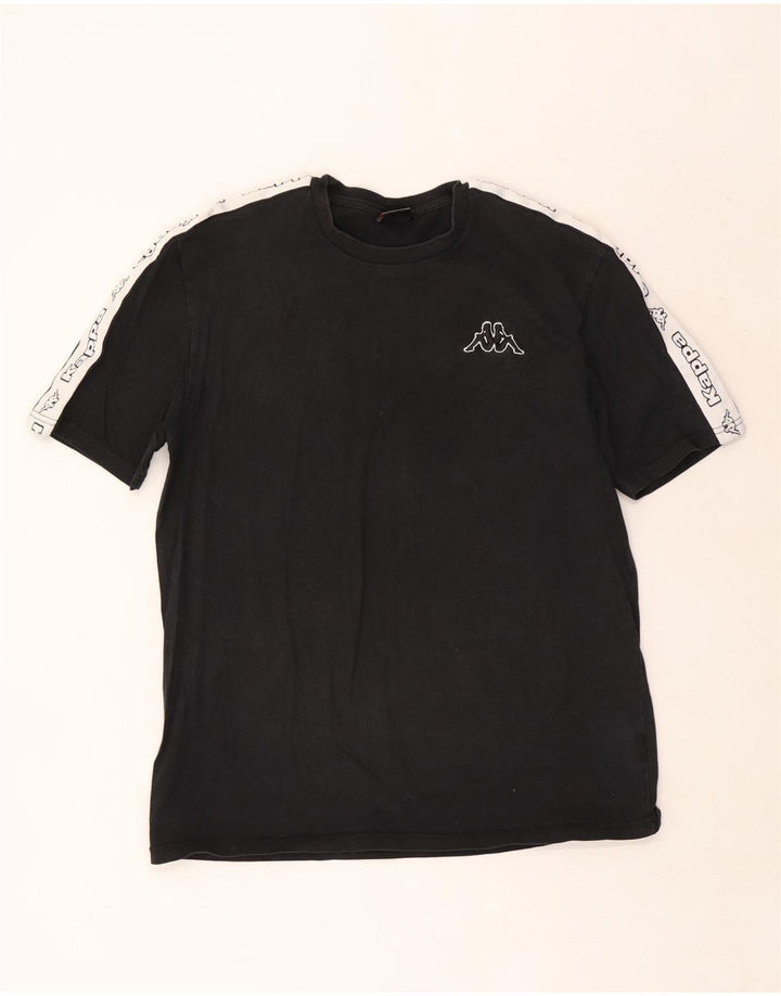 Ανδρικό γραφικό T-Shirt Kappa Top Large Μαύρο Βαμβακερό