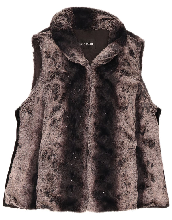 Gerry Weber Γυναικεία Faux Fur Gilet UK 16 Large Grey ριγέ