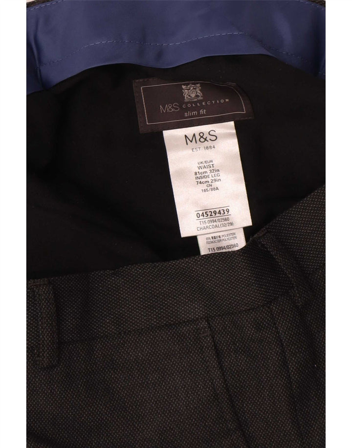 Marks & Spencer Ανδρικό Slim Fit Παντελόνι W32 L29 Grey Polyester