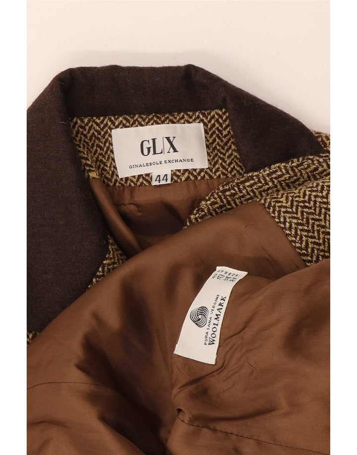 Ginalebole Γυναικείο τζάκετ blazer IT 44 μεσαίου καφέ ψαροκόκαλο