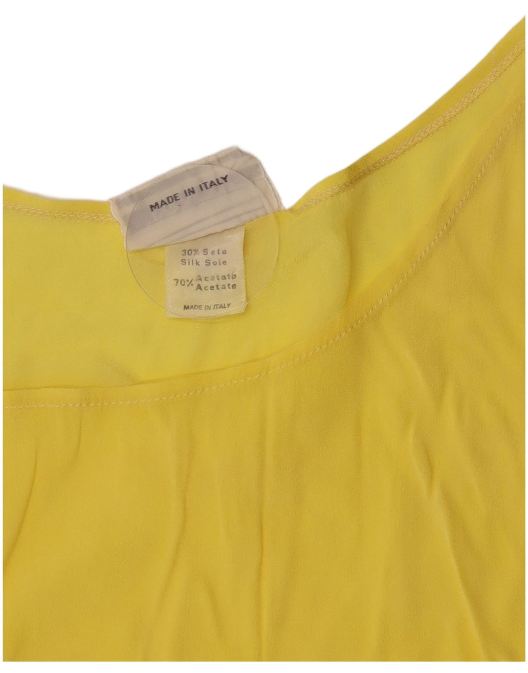 Vintage Γυναικεία Crop Αμάνικη Μπλούζα Top IT 42 Medium Yellow Acetate