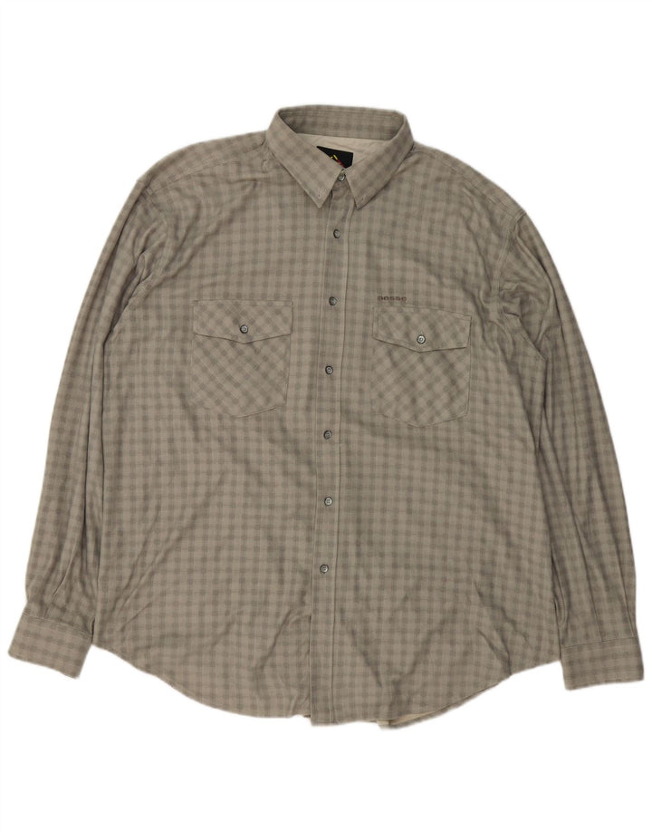 Aesse Ανδρικό πουκάμισο 2XL Γκρι Gingham