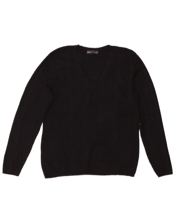 Marks & Spencer Γυναικείο πουλόβερ με λαιμόκοψη με V λαιμόκοψη UK 14 μεσαία μαύρη βισκόζη