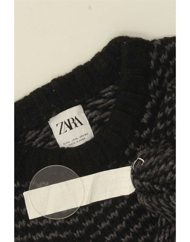 Zara Ανδρικό πουλόβερ με λαιμόκοψη μεγάλου μαύρου Chevron Nylon
