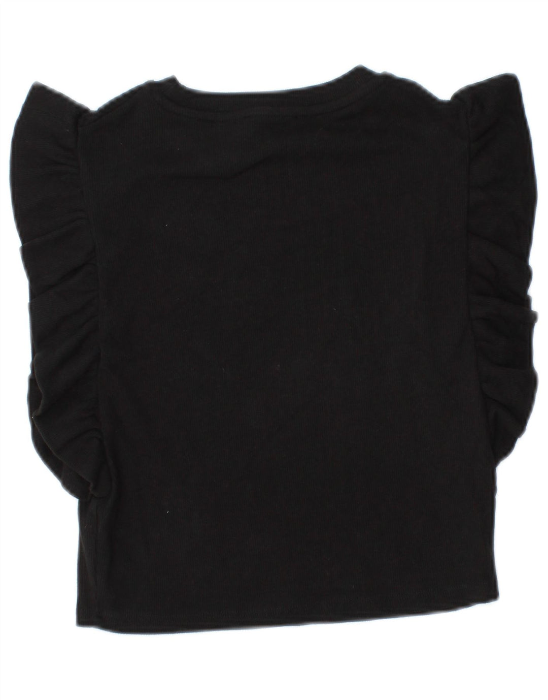 Zara Γυναικεία Μπλούζα Crop Top UK 8 Small Black Cotton