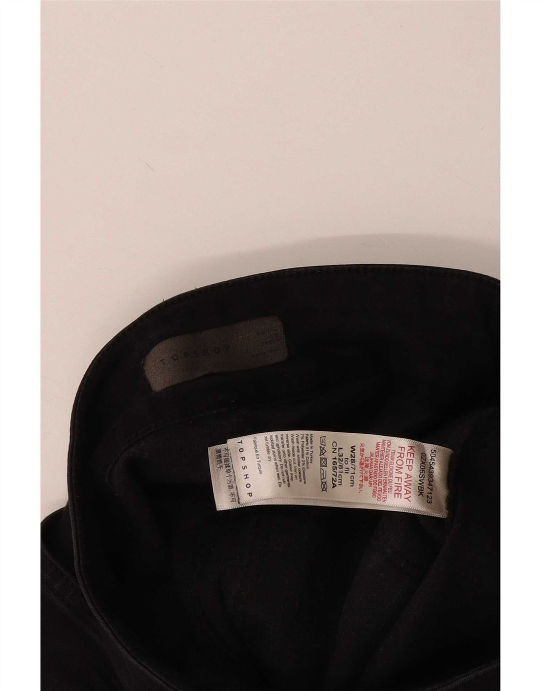 Topshop γυναικείο τζιν με φλάντζα W28 L32 μαύρο βαμβακερό