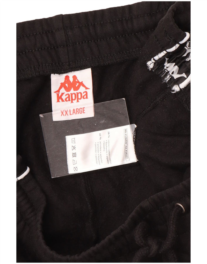 KAPPA Ανδρική Γραφική Αθλητική Παντελόνα Joggers 2XL Μαύρο Βαμβακερό