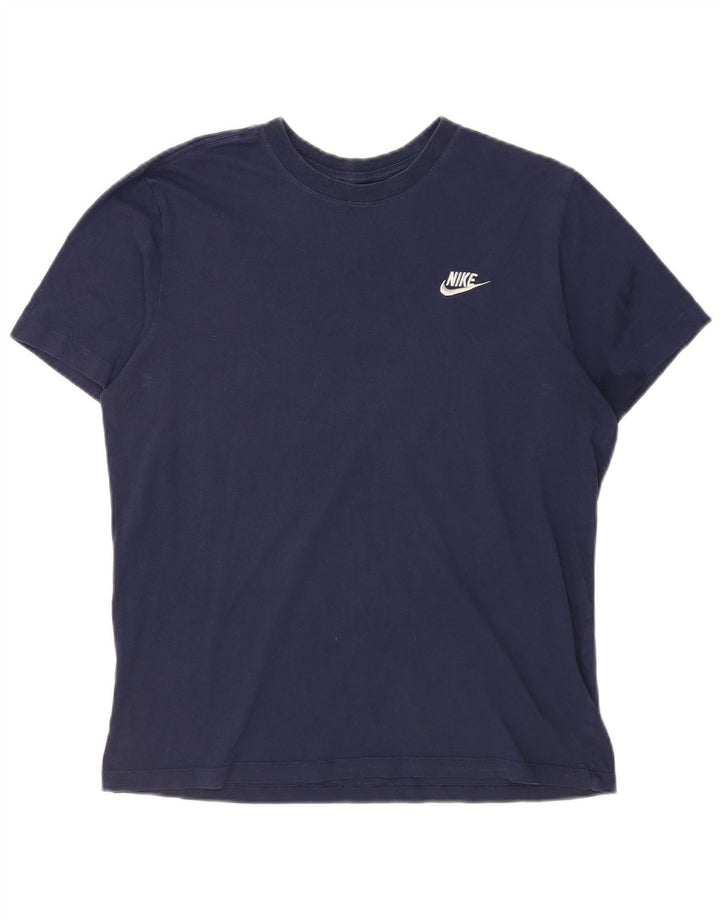 Ανδρικό μπλουζάκι Nike, μεσαίο μπλε, βαμβακερό