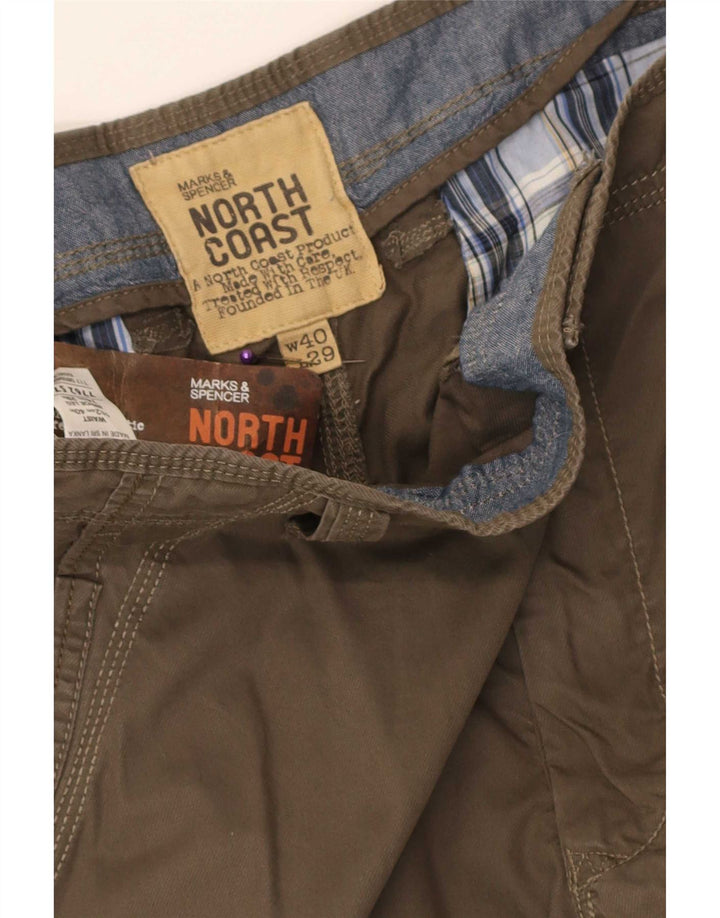 Marks & Spencer Ανδρικό ίσιο παντελόνι Cargo W40 L29 Καφέ Βαμβακερό