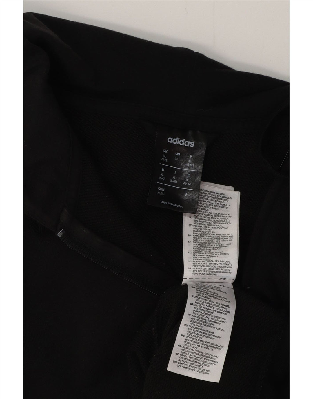 Γυναικείο πουλόβερ με κουκούλα ADIDAS UK 20/22 XL μαύρο βαμβακερό