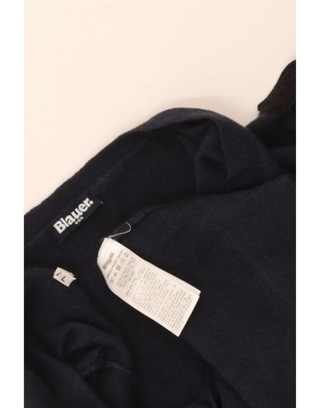 Blauer Γυναικεία ζακέτα UK 14 Large Navy Blue Wool