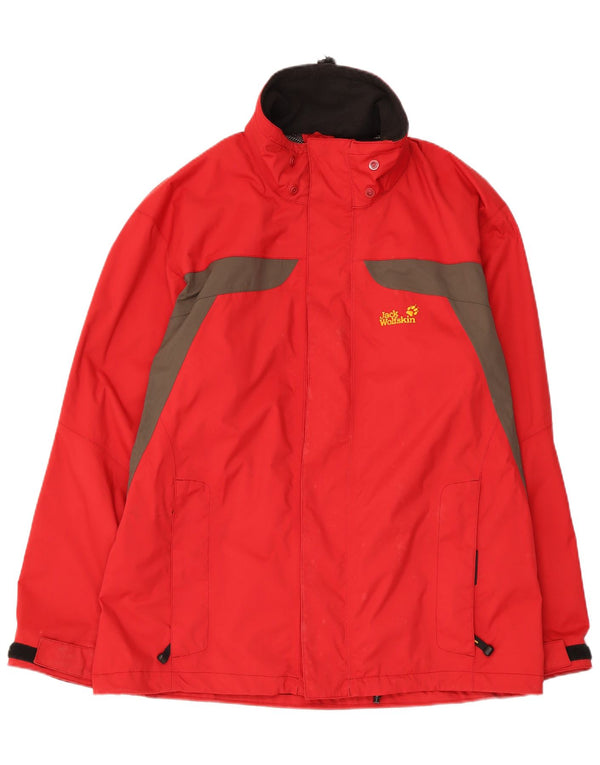 Jack Wolfskin Ανδρικό μπουφάν βροχής UK 40/42 Large Red Polyamide