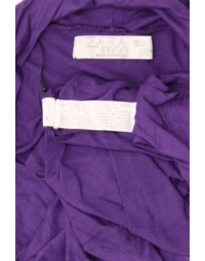 Zara γυναικείο τοπ 3/4 μανίκι UK 12 μεσαία μωβ βισκόζη