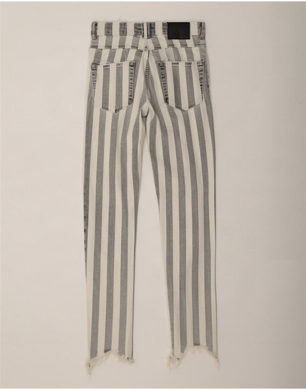 Zara Womens Trafaluc Distressed Skinny Jeans EU 34 2XS W24 L27 Grey ριγέ