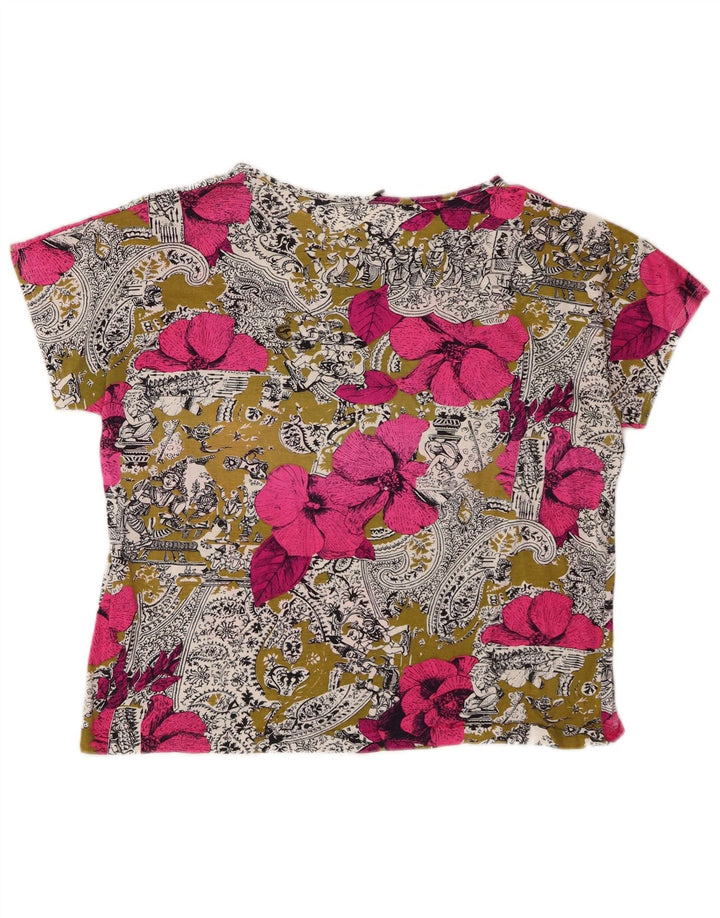 Vintage Γυναικείο T-Shirt Top UK 14 Medium πολύχρωμο Floral