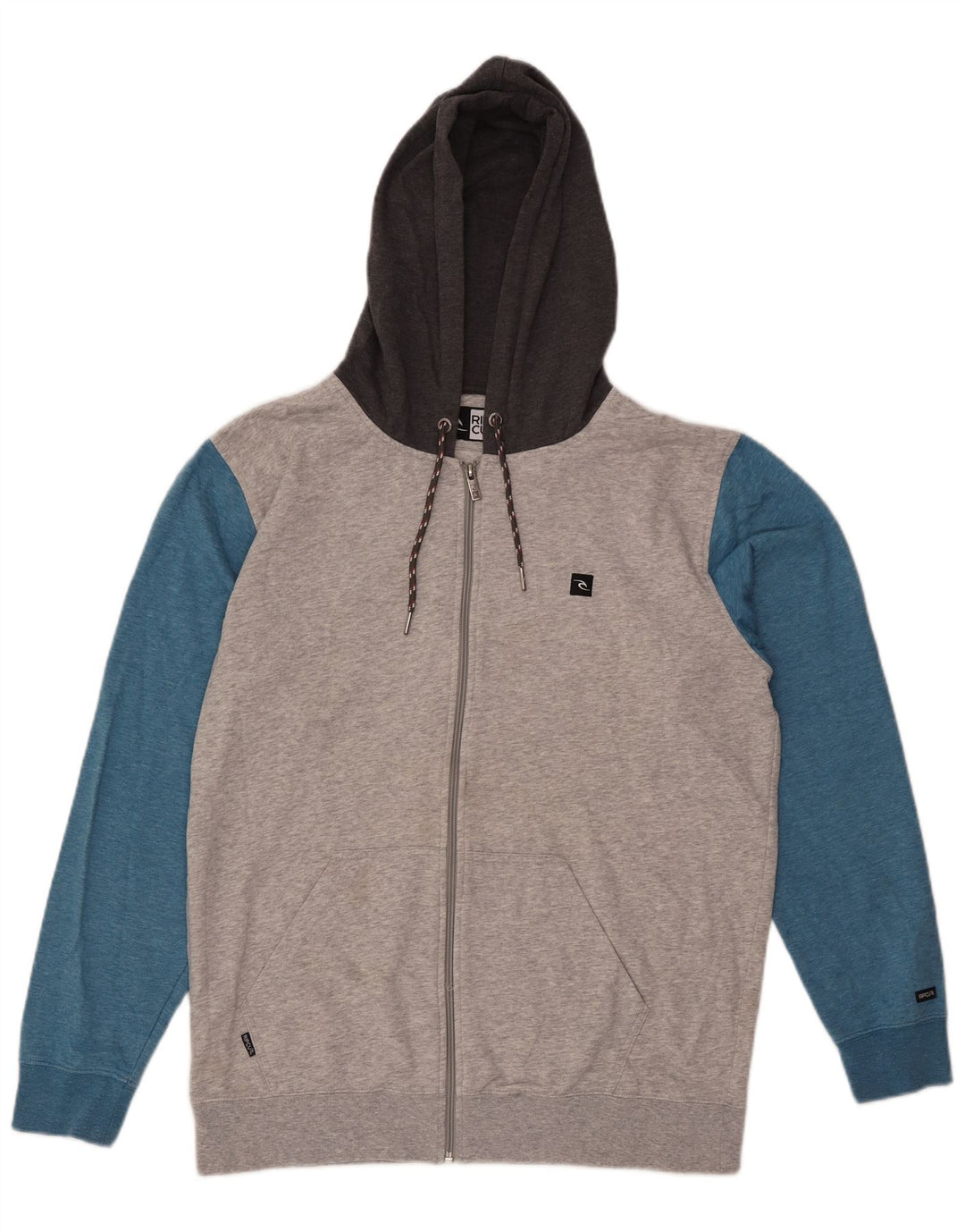 Ανδρικό πουλόβερ με κουκούλα με φερμουάρ Rip Curl, μεγάλο γκρι χρώμα