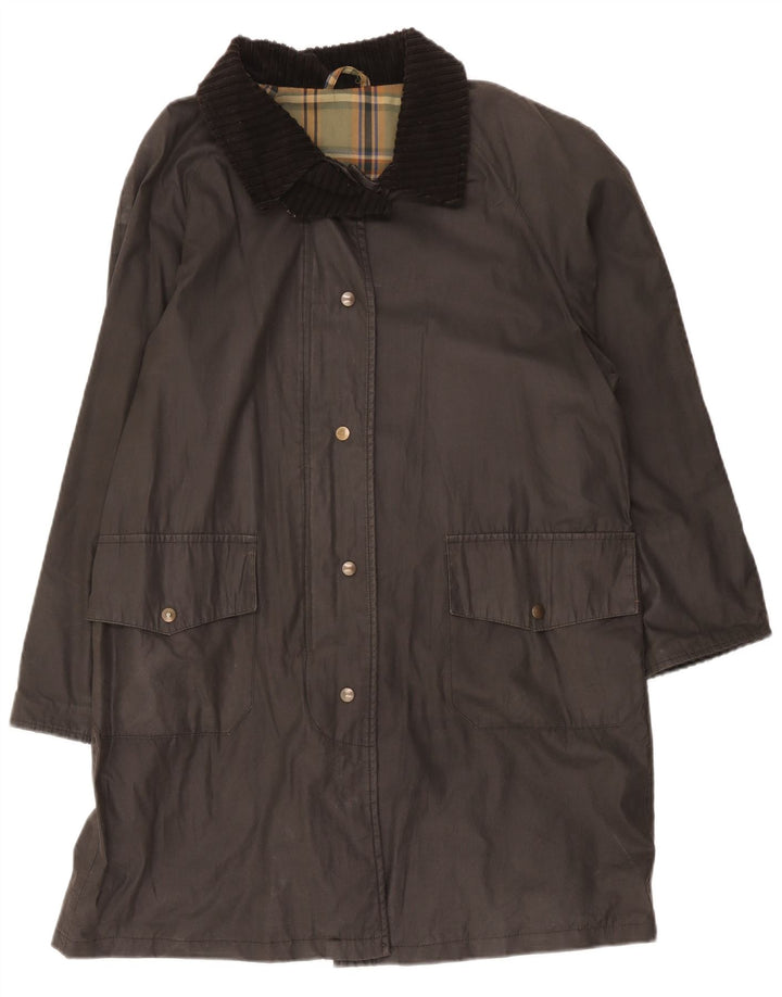 Blarney Woolen Mills Γυναικείο Υπερμεγέθη Κερωμένο Πανωφόρι UK 16 Large Grey