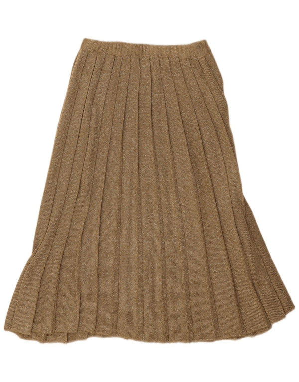 Vintage Γυναικεία Πλισέ Φούστα W24 XS Καφέ Flecked