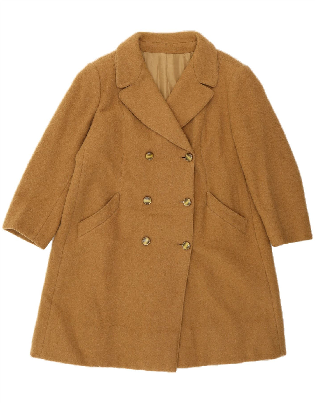 MABB Womens Double Breasted Coat UK 16 Large Brown Wool Vintage mabb and Second-Hand mabb from Messina Hembry 