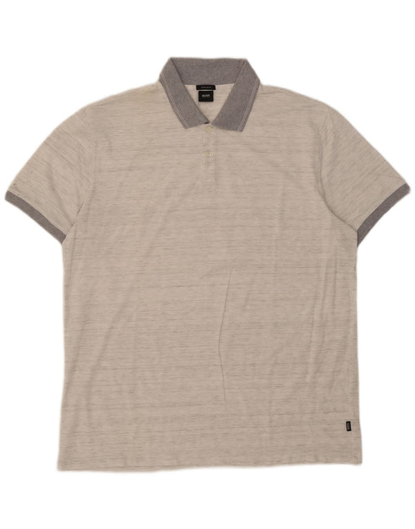 Hugo Boss Mens Regular Fit Polo Shirt 2XL Grey Flecked