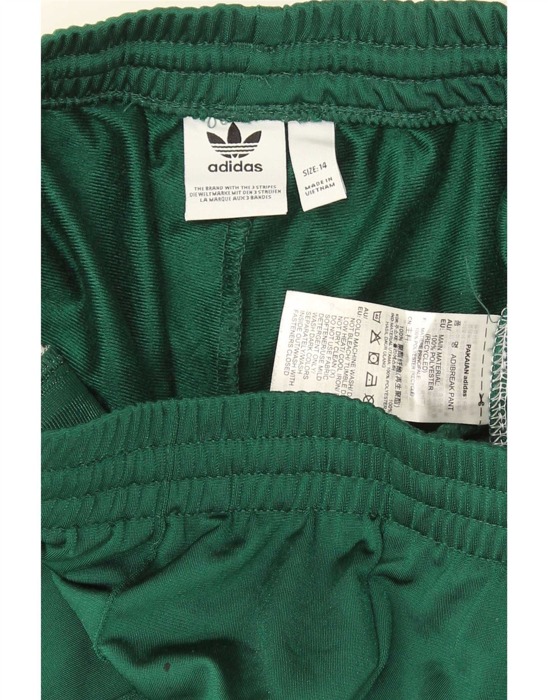 Γυναικεία αθλητική φόρμα Adidas Παντελόνι UK 14 Medium Green Colourblock Polyester