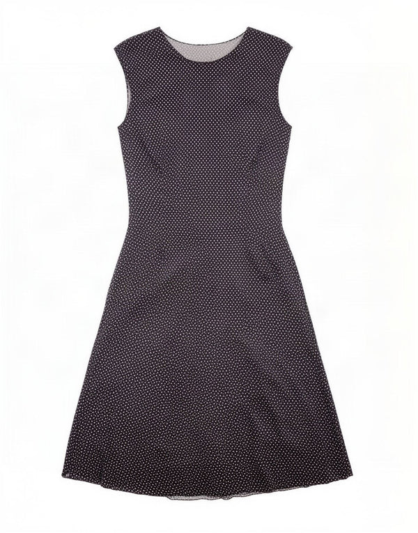 Marks & Spencer Γυναικείο Αμάνικο Maxi Φόρεμα UK 14 Μεγάλο Navy Blue με στίγματα