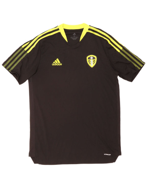 ADIDAS Mens Leeds United Football Club T-Shirt Top Medium Black