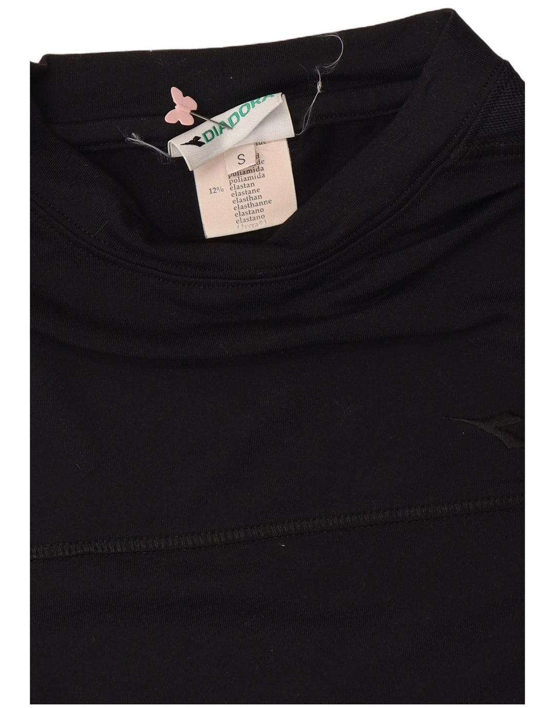 DIADORA Γυναικείο T-Shirt Crop Top UK 10 Small Black Polyamide