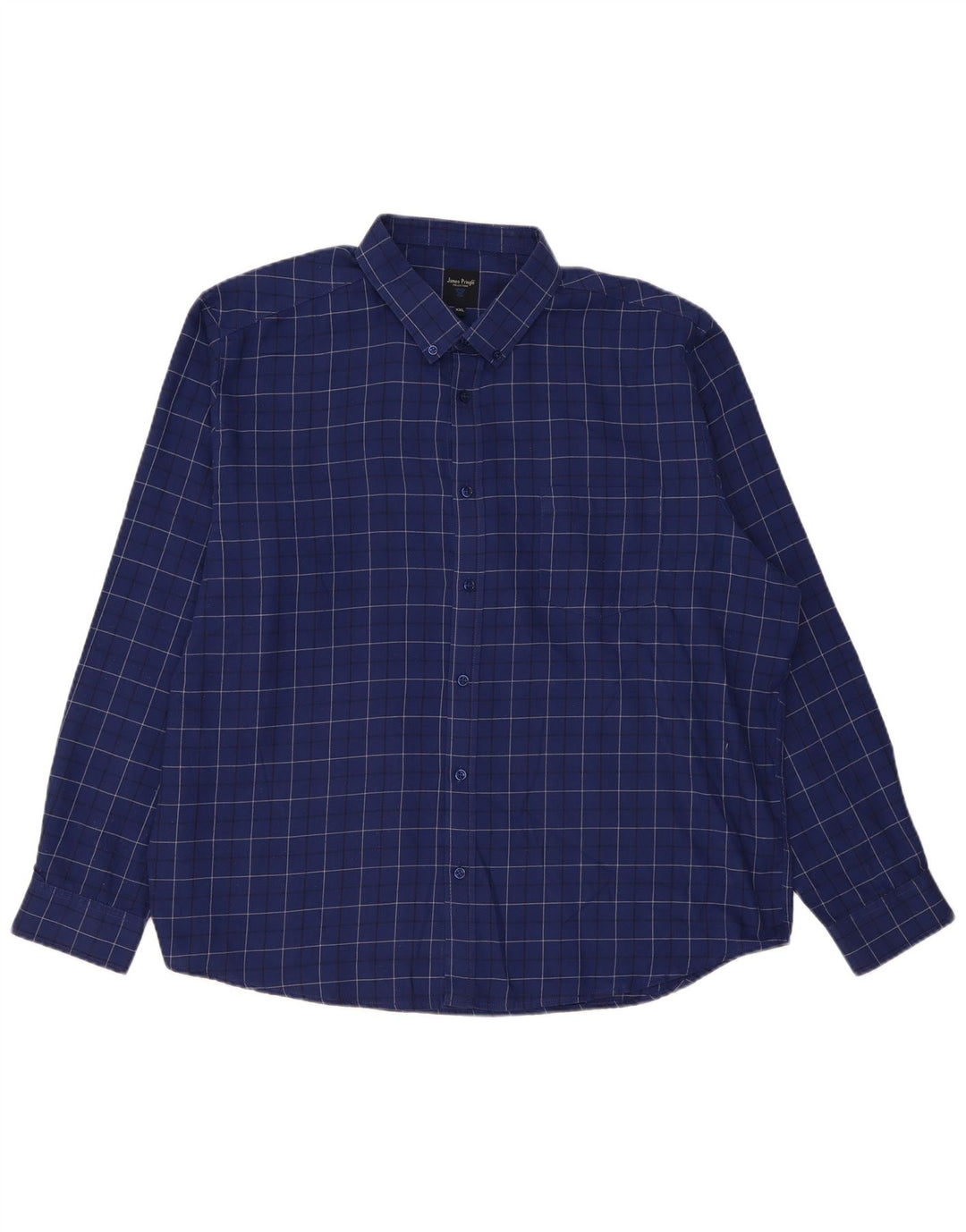 Ανδρικό φανελένιο πουκάμισο James Pringle 2XL Navy Blue Check Polyester