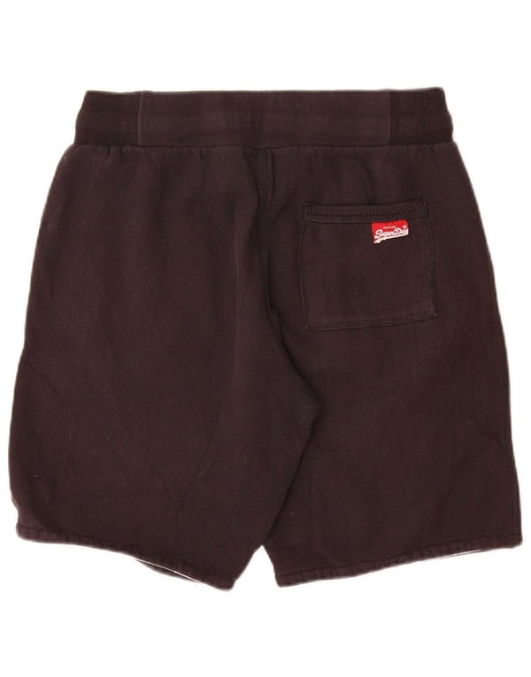 Γυναικείο γραφικό αθλητικό σορτς SUPERDRY UK 12 μεσαίο γκρι βαμβακερό