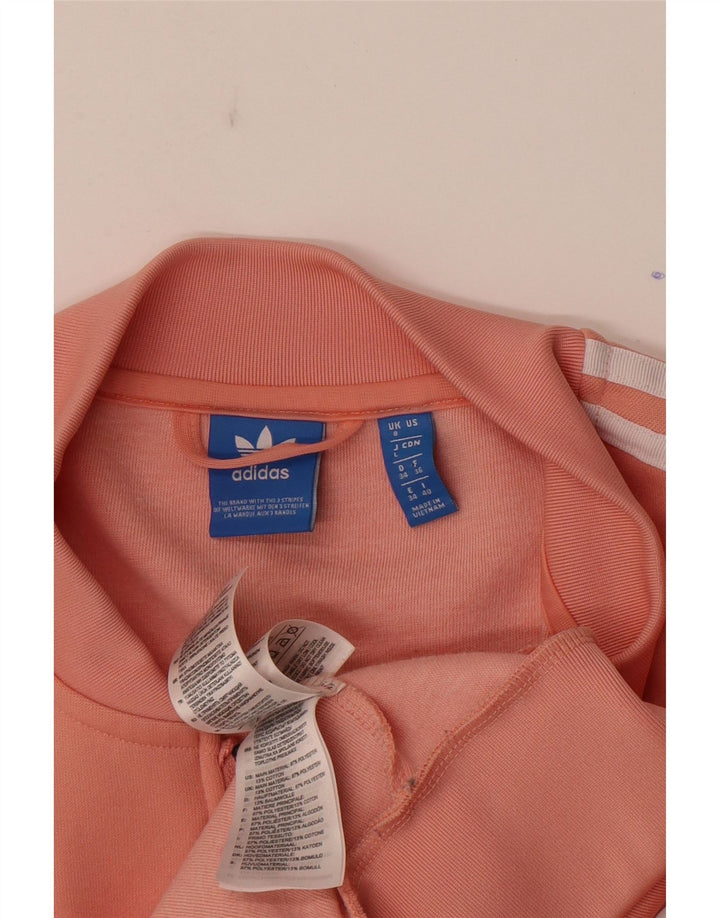 Γυναικεία αθλητική φόρμα γραφικών Adidas Top Jacket UK 8 Small Pink Polyester
