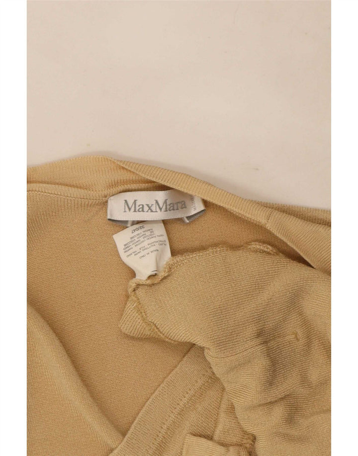 Max Mara Γυναικείο κοντομάνικο ανοιχτό ζακέτα πουλόβερ UK 14 Medium Beige