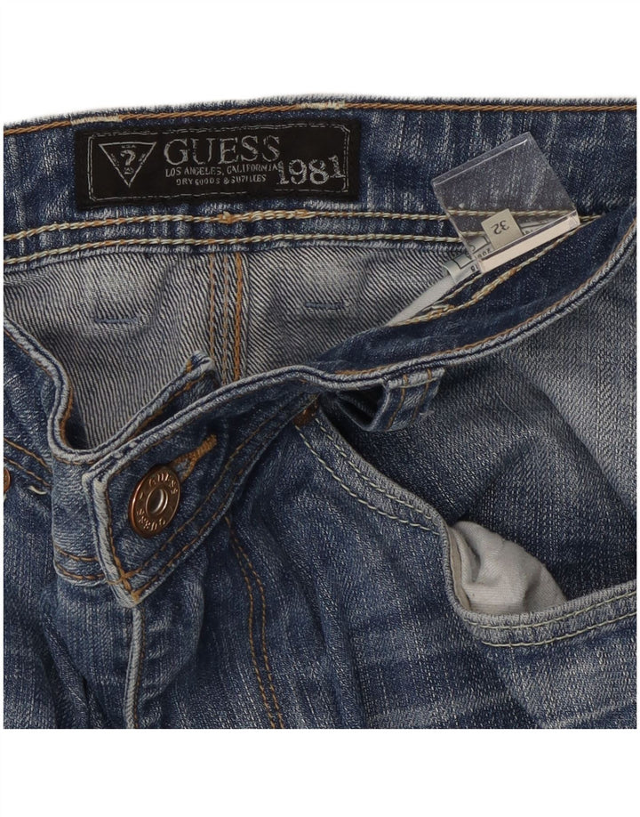 Ανδρικό τζιν ίσιο Guess W32 L29 Μπλε βαμβακερό