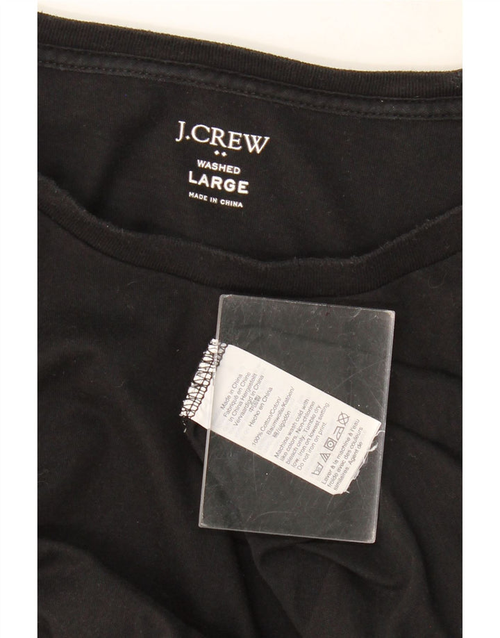 J. CREW Γυναικείο τοπ μακρυμάνικο UK 16 μεγάλο μαύρο βαμβακερό