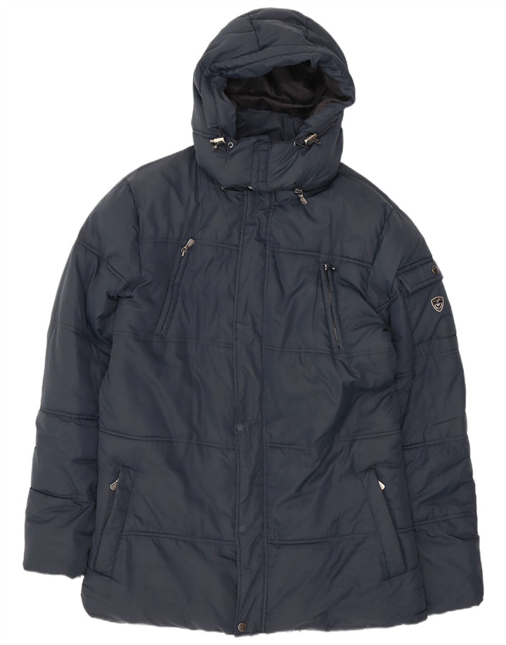 Lotto Ανδρικό μπουφάν με κουκούλα UK 44 2XL Navy Blue Polyester
