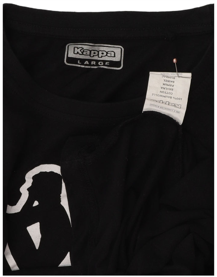 Ανδρικό γραφικό T-Shirt Kappa Top Large Μαύρο Βαμβακερό