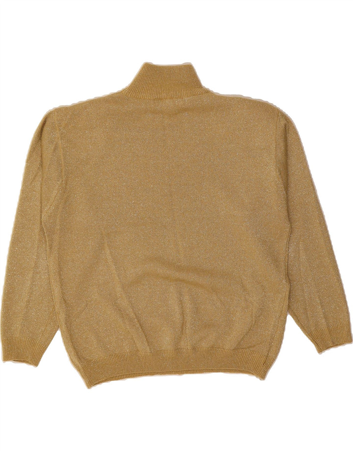 VINTAGE Womens Oversized Turtle Neck Jumper Sweater UK 10 Small Beige Vintage Vintage and Second-Hand Vintage from Messina Hembry 