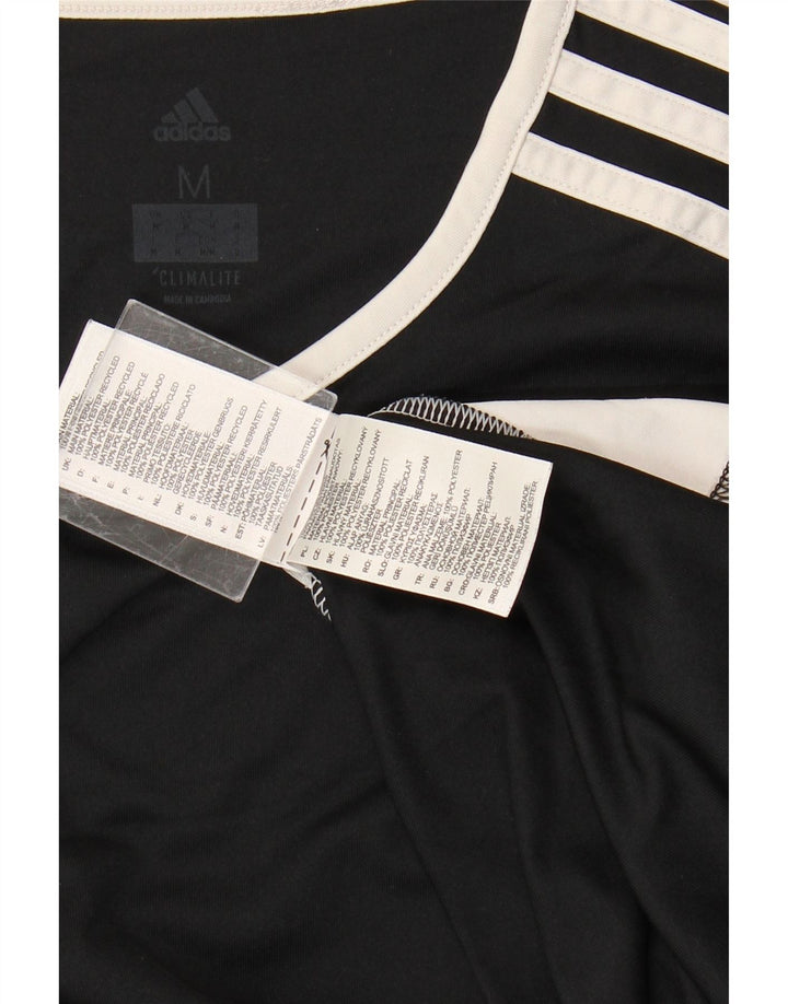 ADIDAS Mens Climalite T-Shirt Top Medium Black Colourblock Polyester