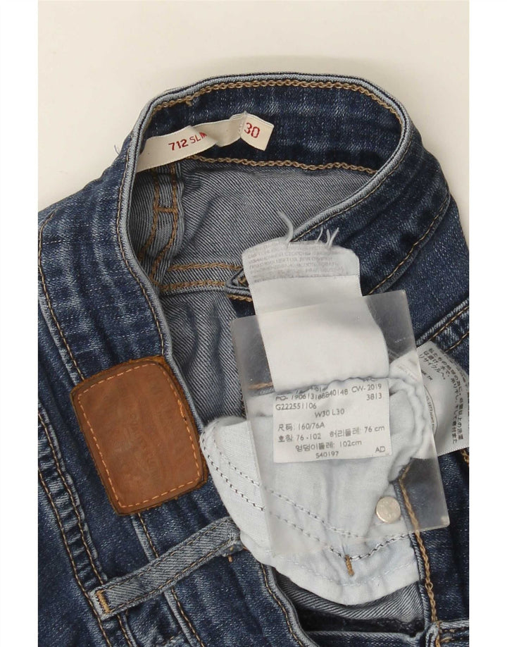 Levi's Womens 712 Slim Jeans W30 L30 Blue Cotton