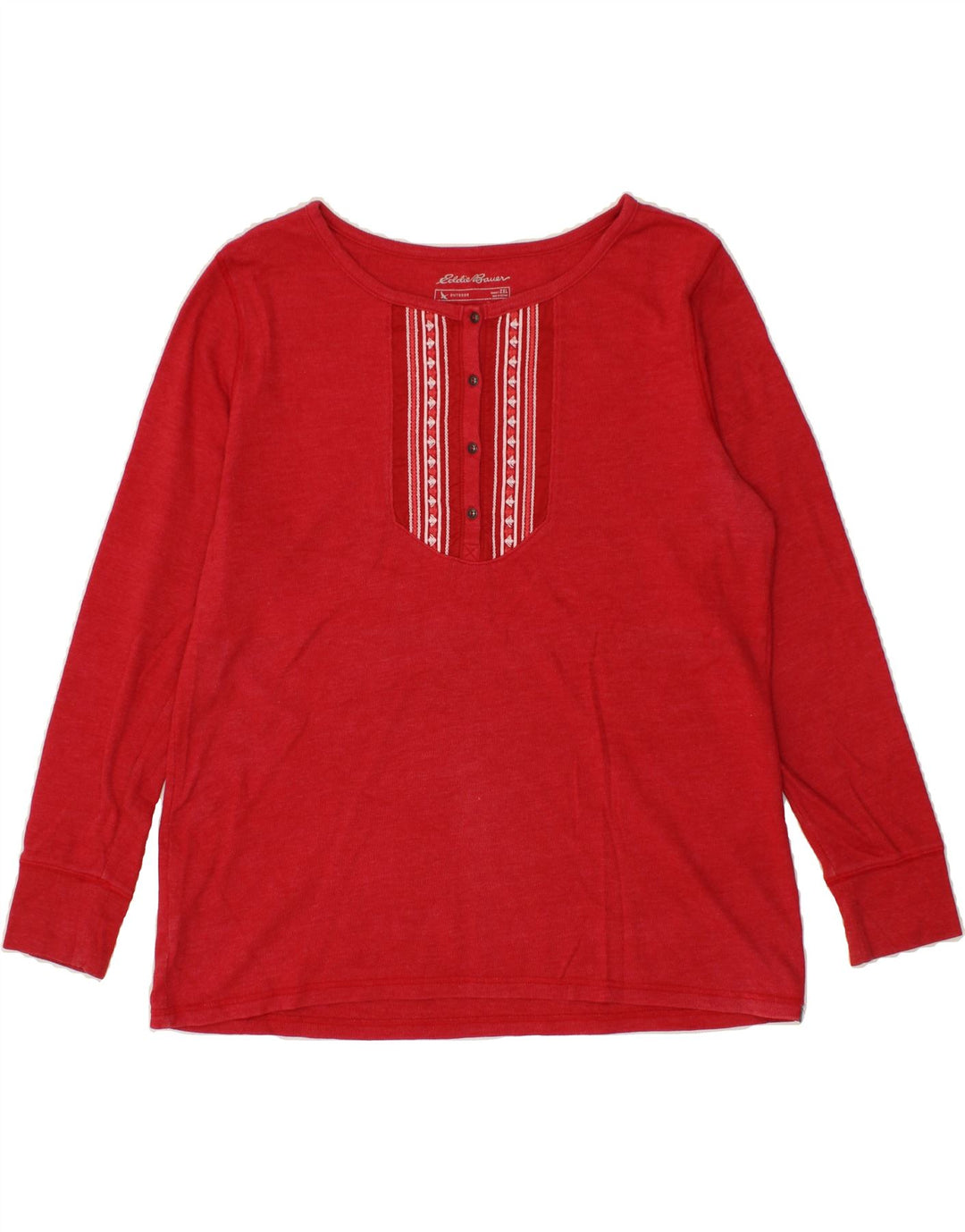 EDDIE BAUER Womens Top Long Sleeve UK 20 2XL Red Cotton Vintage Eddie Bauer and Second-Hand Eddie Bauer from Messina Hembry 