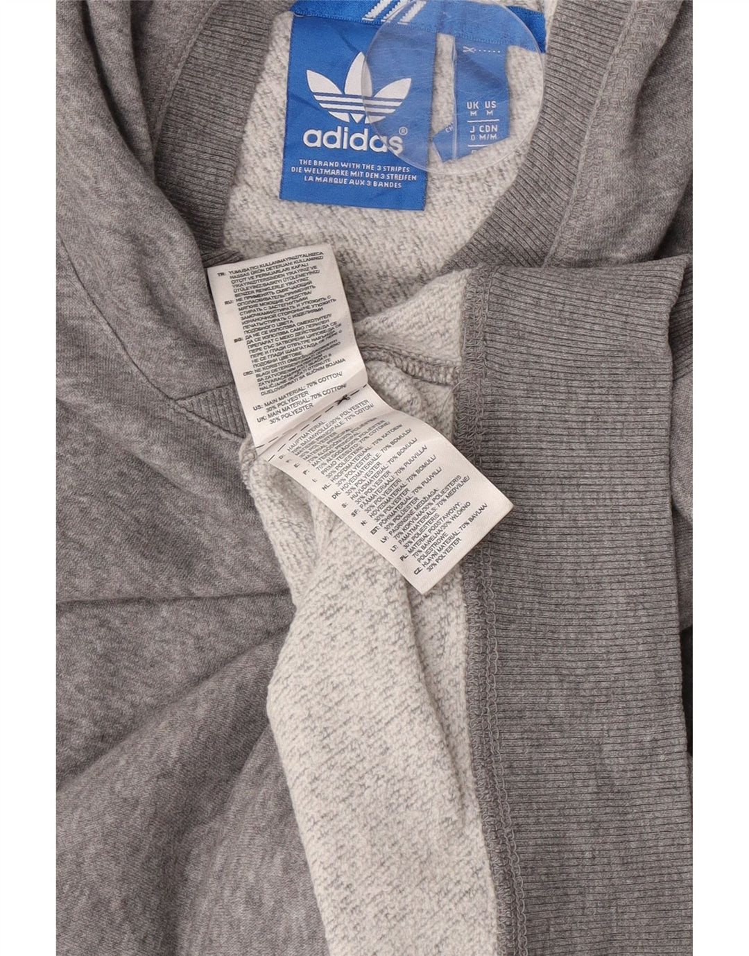 Ανδρικό φούτερ Adidas, μεσαίο γκρι βαμβακερό