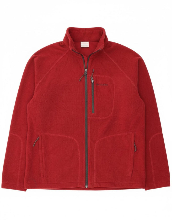 Columbia Ανδρικό Fleece Jacket UK 42 XL Βουργουνδίας Πολυεστέρας