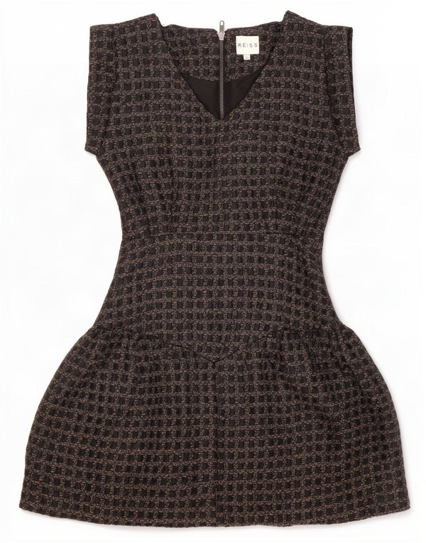 Γυναικείο φόρεμα με θήκη Reiss UK 10 Small Black Geometric Polyester