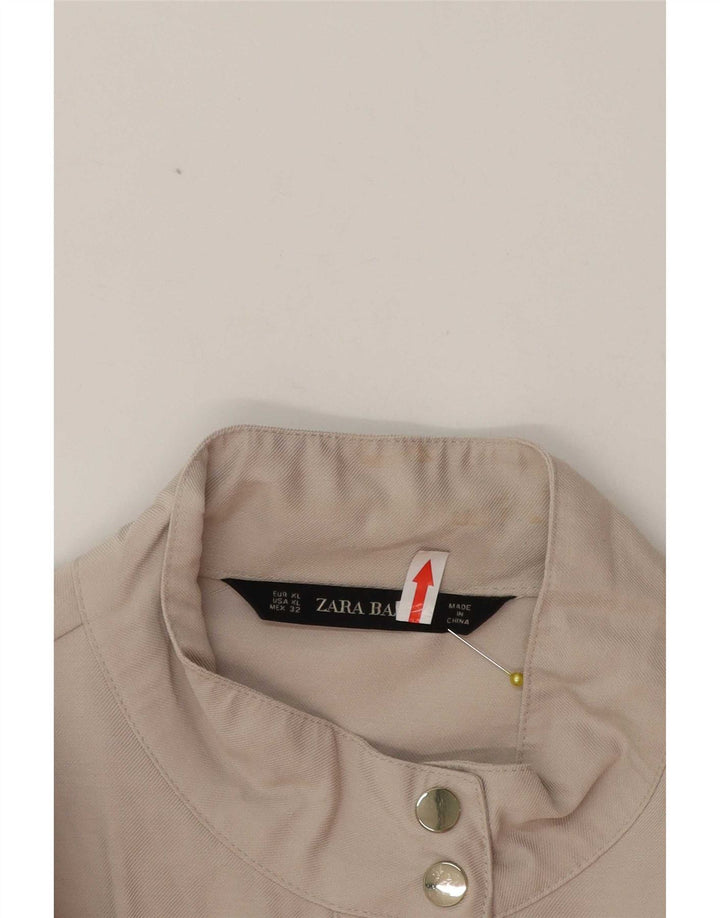 Zara Γυναικείο Utility Jacket UK 18 XL Beige Viscose