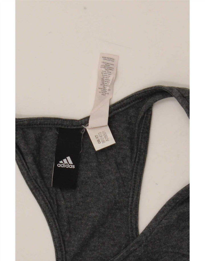 Γυναικείο γραφικό γιλέκο Adidas τοπ UK 12 μεσαίο γκρι βαμβακερό