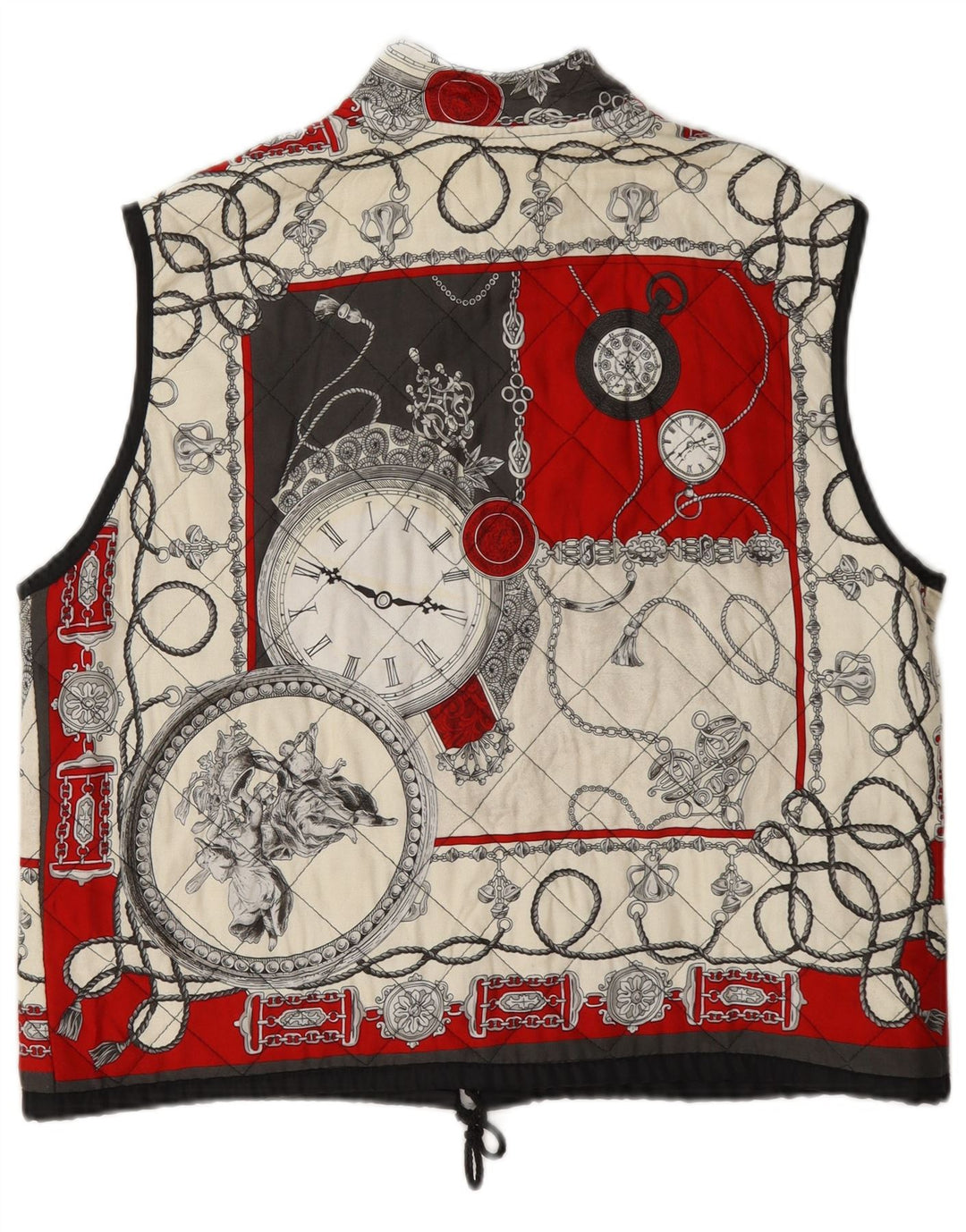 Vintage γυναικείο αφηρημένο μοτίβο καπιτονέ Gilet UK 14 Μεγάλο πολύχρωμο