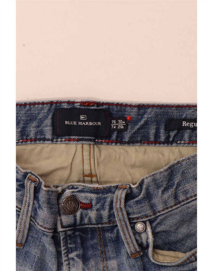 Marks & Spencer Mens Blue Harbour Regular Straight Jeans W30 L29 Βαμβακερό