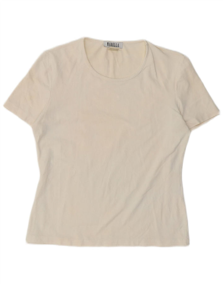 Marella Γυναικείο T-Shirt Top UK 14 Large White Polyamide
