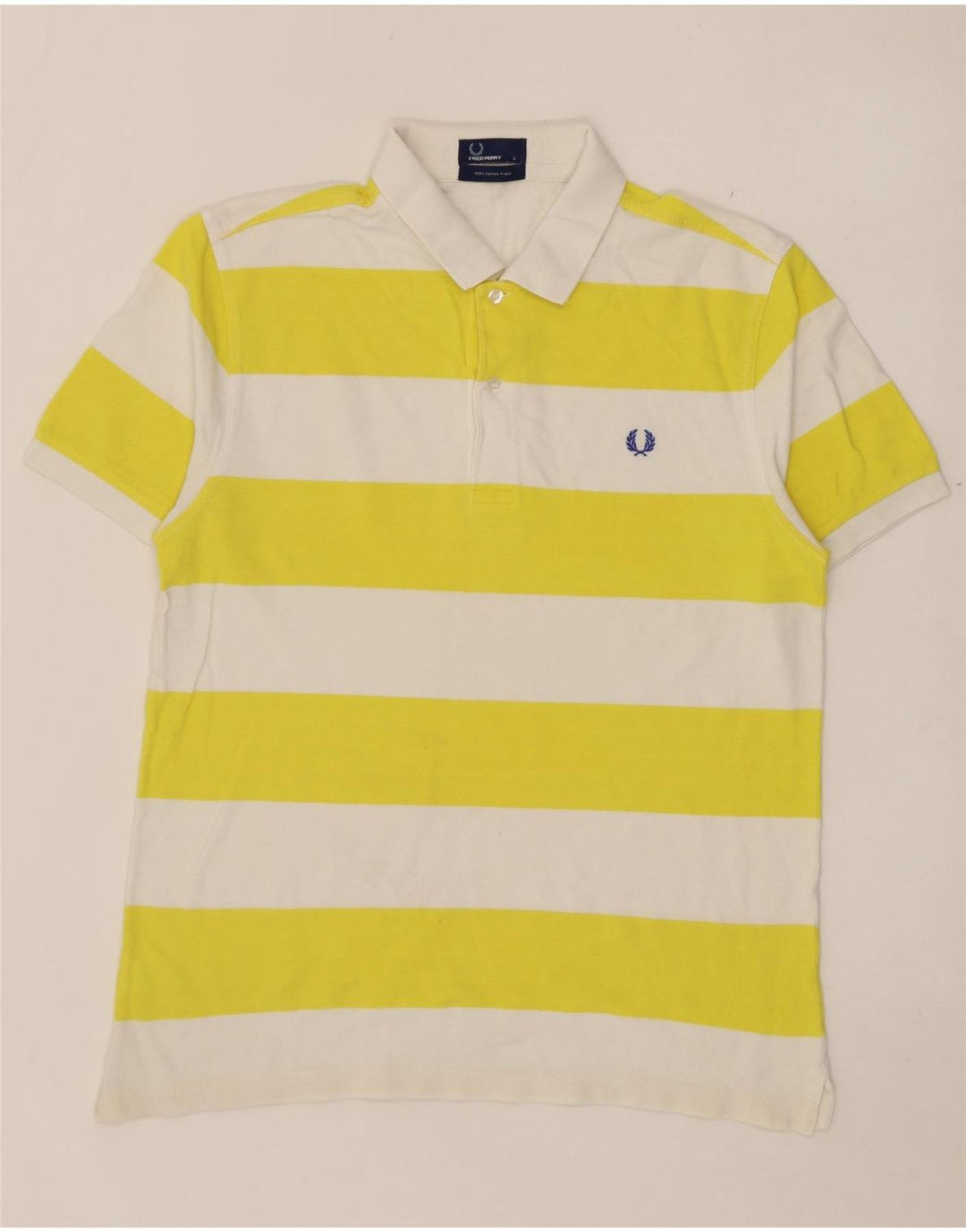 Fred Perry Ανδρικό πουκάμισο Polo μεγάλο κίτρινο βαμβακερό ριγέ